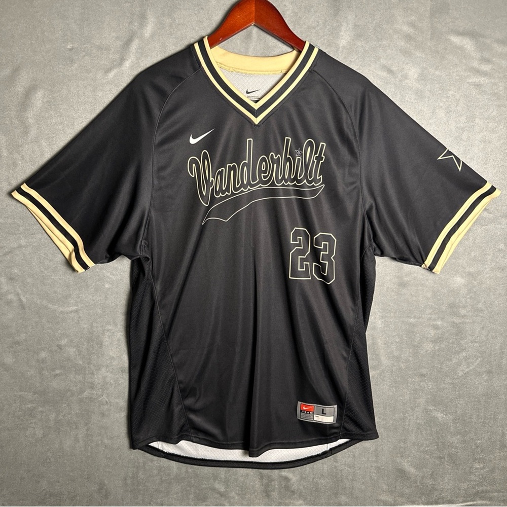 Nike Vanderbilt Commodores Baseball Jersey W/ Pants Stripe Men’s L Black Gold